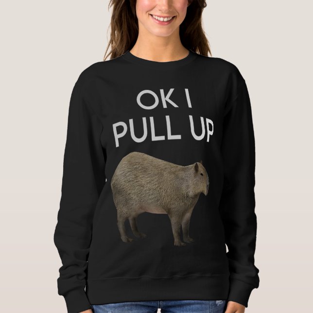 Capybara Meme Pull Up Süße Tier Nagetiere Mammal Sweatshirt (Vorderseite)