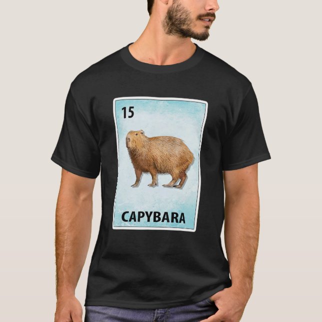 Capybara Mexican Cards T-Shirt (Vorderseite)