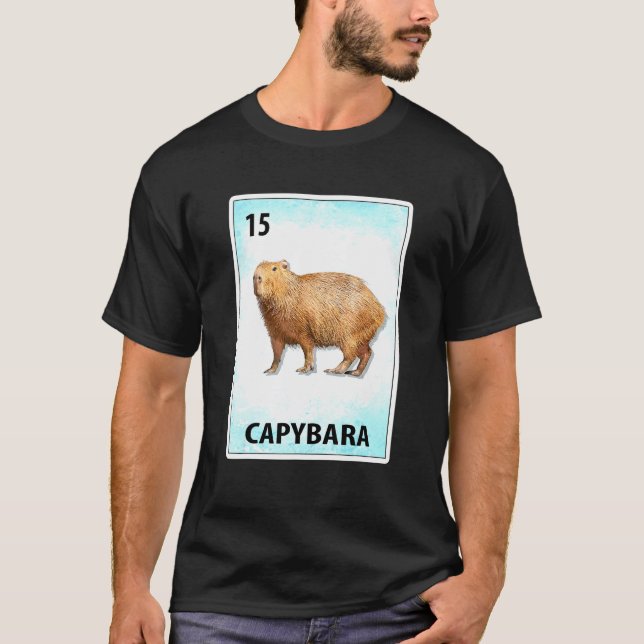 Capybara Mexican Cards T-Shirt (Vorderseite)