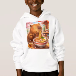 Capybara mignon mangeant du Ramen