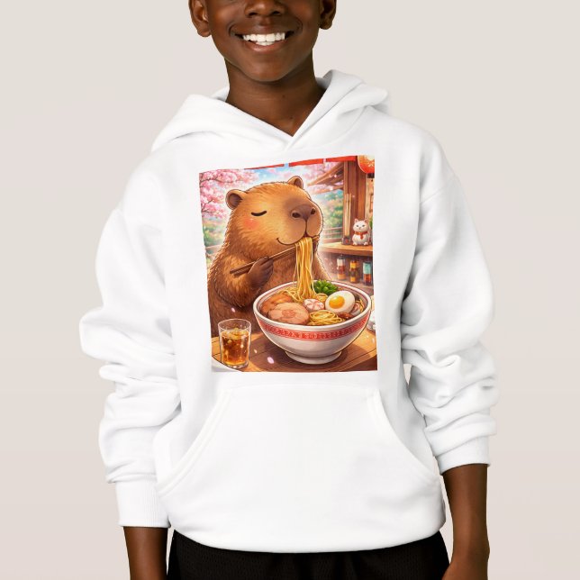 Capybara mignon mangeant du Ramen (Devant)