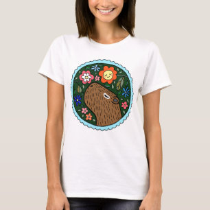 Capybara mit Blume Niedlich Capybara Graphic T-Shirt