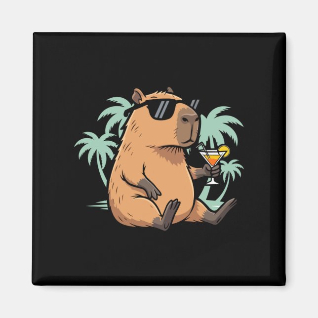 Capybara mit Schwanz - Chill-Vibe Magnet (Vorne)