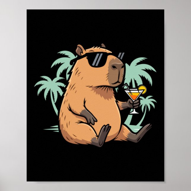 Capybara mit Schwanz - Chill-Vibes Poster (Vorne)