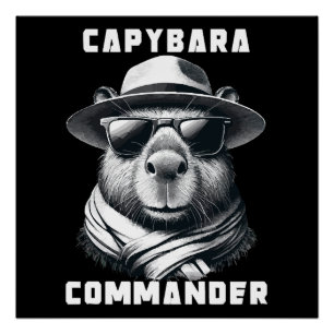Capybara mit Sonnenbrille Capy Kommandant Poster