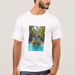 Capybara mit Sonnenbrille im T - Shirt