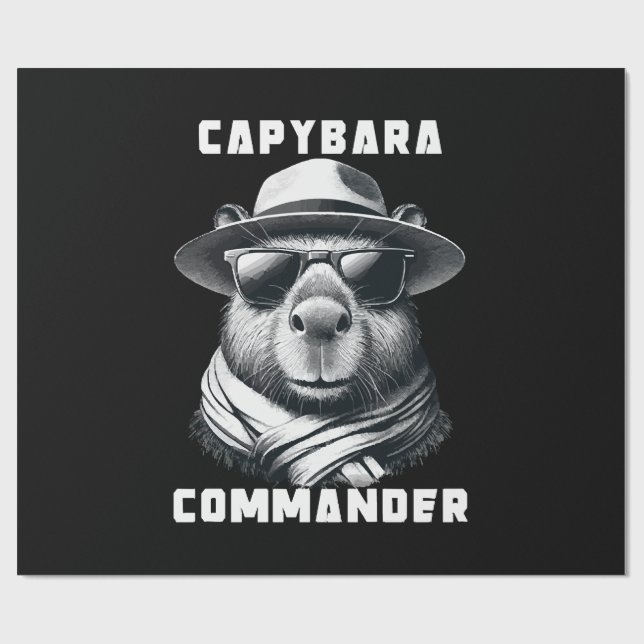 Capybara mit Sonnenbrille Kapitän Geschenkpapier (Flach)