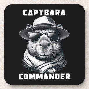 Capybara mit Sonnenbrille Kapitän Getränkeuntersetzer