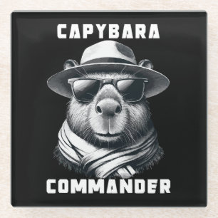 Capybara mit Sonnenbrille Kapitän Glasuntersetzer