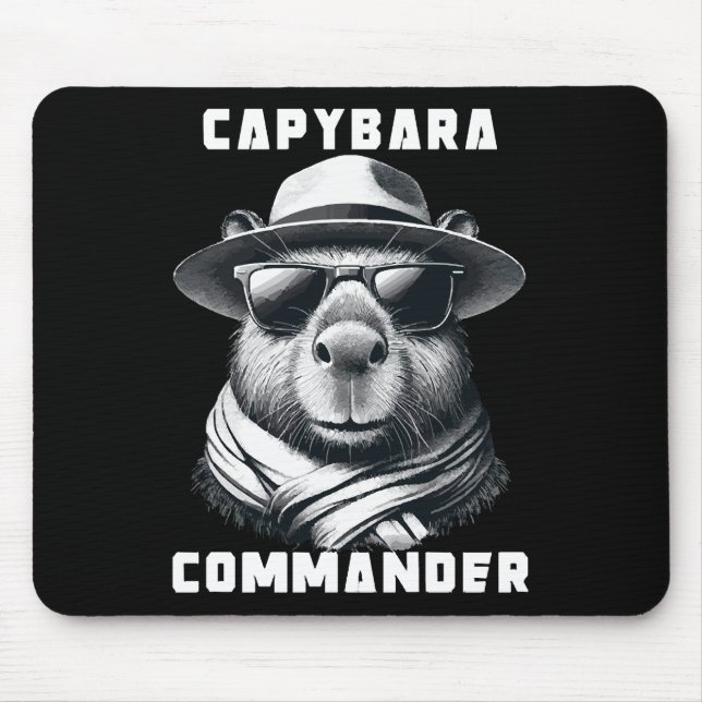 Capybara mit Sonnenbrille Kapitän Mousepad (Vorne)