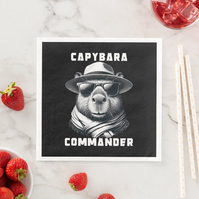 Capybara mit Sonnenbrille Kapitän Serviette (Beispiel)