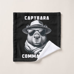 Capybara mit Sonnenbrille Kapitän Waschlappen
