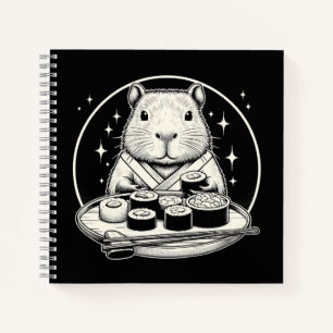 Capybara mit Sushi Niedlich Kawaii Notizbuch