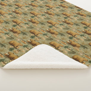 Capybara Morgenkaffee Frühstück Botanische Kunst Sherpadecke