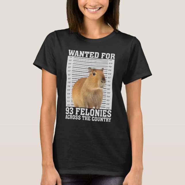 Capybara Mugshot für 93 Felonies unglaublich witzi T-Shirt (Vorderseite)