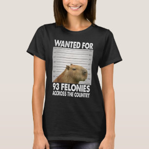 Capybara Mugshot Wollte für 93 Felonies auf der ga T-Shirt