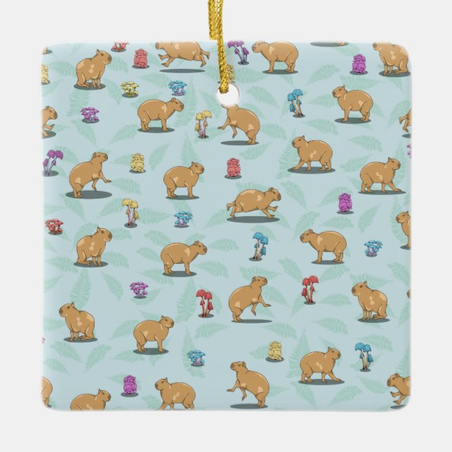 Capybara-Muster Keramikornament (Vorderseite)