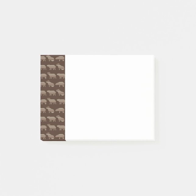 Capybara Muster Post-It Notes Klebezettel (Vorderseite)