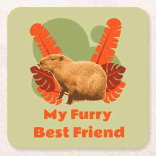Capybara My Furry Best Friend Rechteckiger Pappuntersetzer