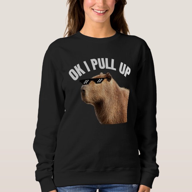 Capybara OK I Pull Up Rodent Animal Respect Joke   Sweatshirt (Vorderseite)