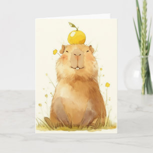 Capybara Orange Bist Du Froh Karte