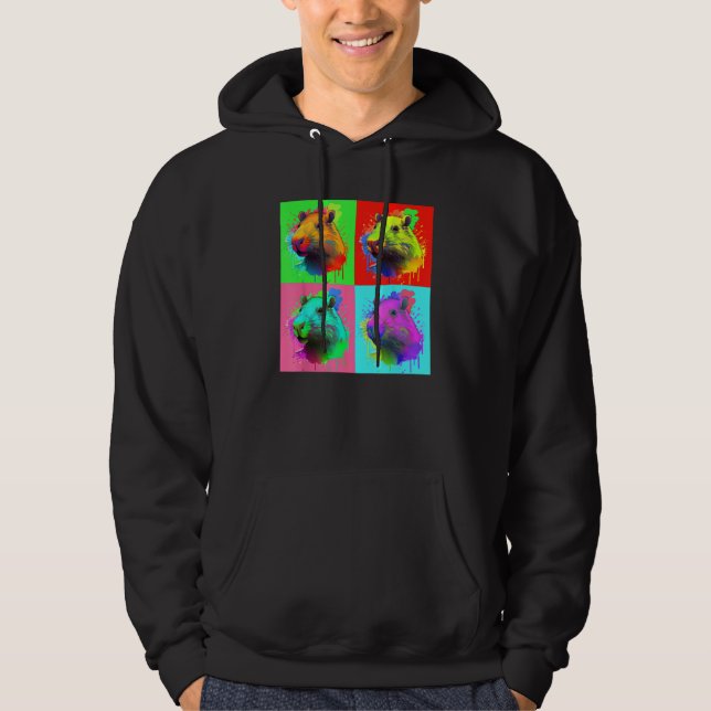 Capybara Painted Art Portrait Cute Capybara Lover  Hoodie (Vorderseite)