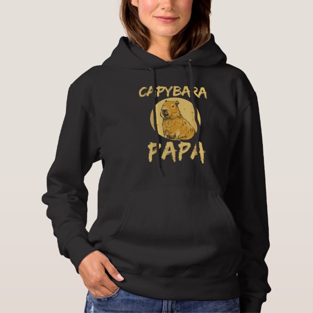 Capybara Papa Lover Capybaras Animal Rodent Dad Fa Hoodie (Vorderseite)