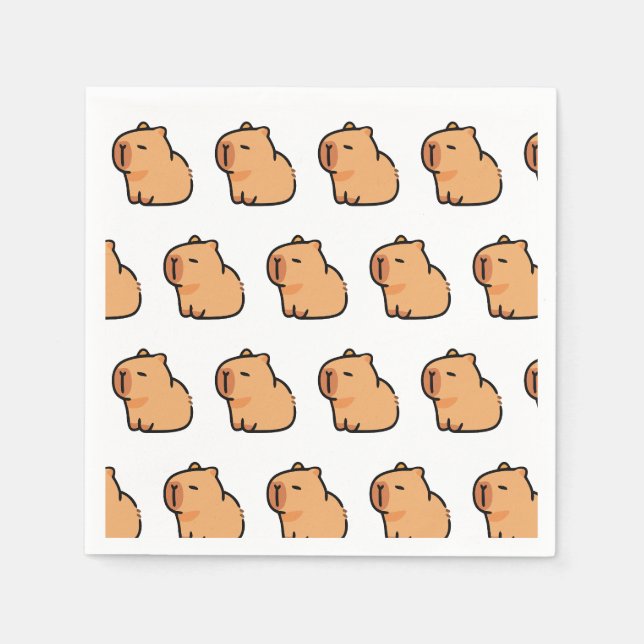 Capybara Party Napkins | Süße Tier Birthday Serviette (Vorderseite)