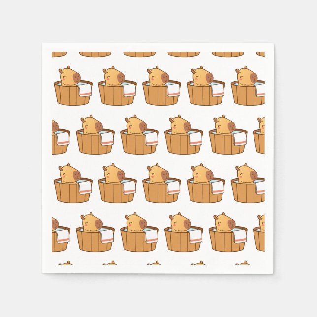 Capybara Party Napkins | Süße Tier Birthday Serviette (Vorderseite)