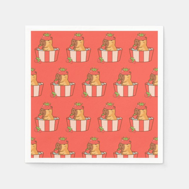 Capybara Party Napkins | Süße Tier Birthday Serviette (Vorderseite)