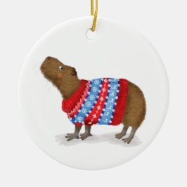 Capybara personalisierte Weihnachtsbaumdekoration Keramik Ornament