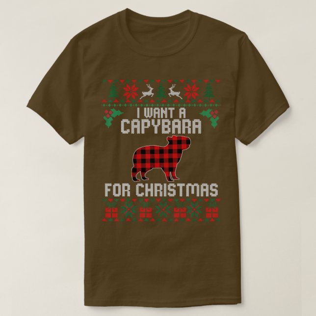 Capybara Pet Lover Xmas Geschenke Funny Uggli Weih T-Shirt (Design vorne)