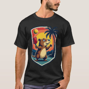 Capybara-Pickleball-Club Retro-Sport-Logo Capybar T-Shirt
