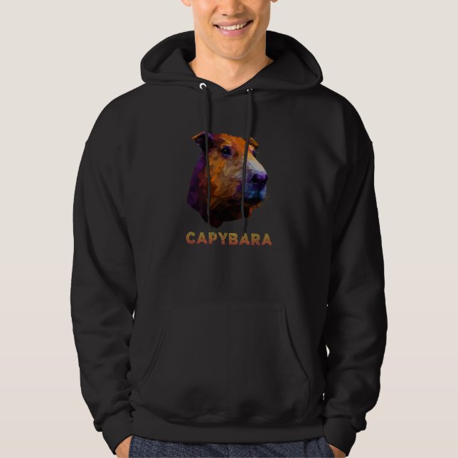 Capybara Polygon Capibara Wildlife Low Poly Animal Hoodie (Vorderseite)
