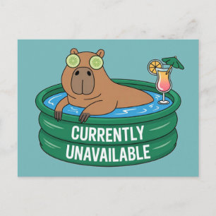 Capybara-Pool-Entspannungstypografie-Grafik Postkarte