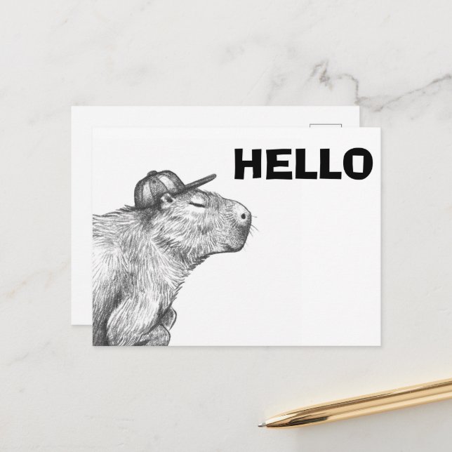 Capybara Postkarte (Vorderseite/Rückseite Beispiel)