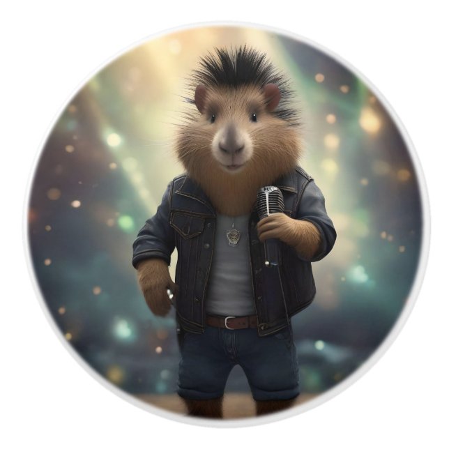 Capybara Punk Rock Singer, Keramikknauf (Vorderseite)