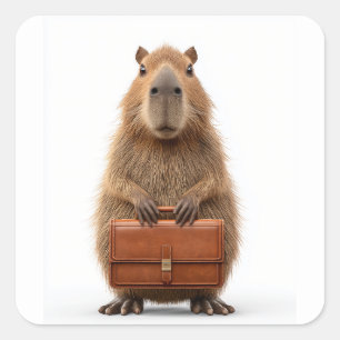 Capybara Quadratischer Aufkleber
