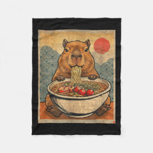 Capybara Ramen Japanisch Lustig Grafik Kawaii Anim Fleecedecke