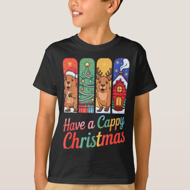 Capybara Rentier Weihnachten Hab Ein Capy Weihnach T-Shirt (Vorderseite)