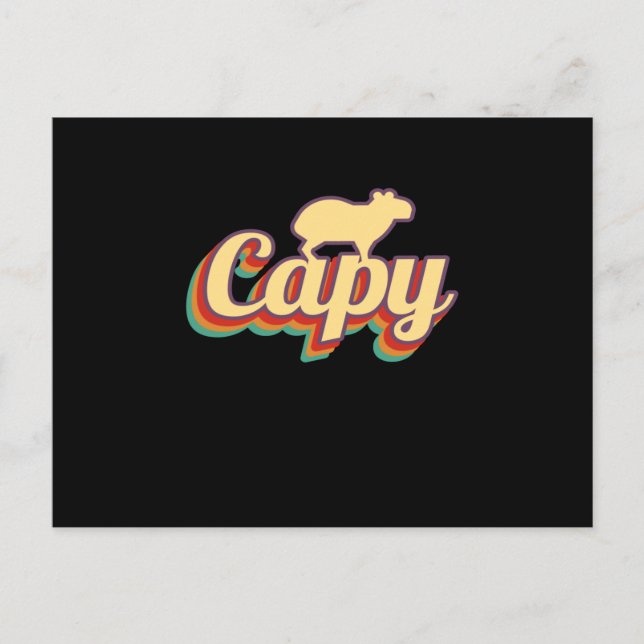 Capybara Retro Capibara Postkarte (Vorderseite)