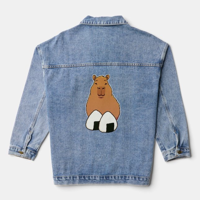 Capybara Rice Balls Jeansjacke (Rückseite)