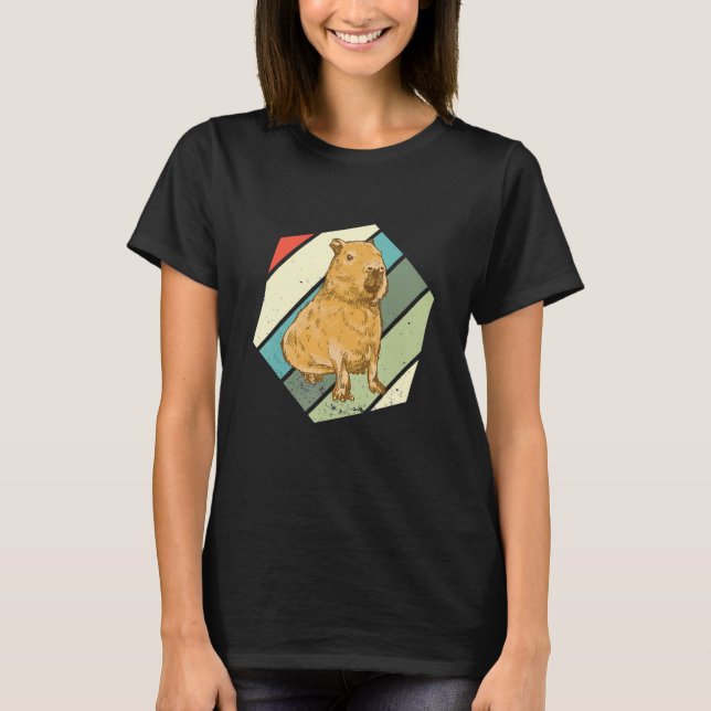 Capybara  Rodent Hexa Capybara Retro  Capybara T-Shirt (Vorderseite)