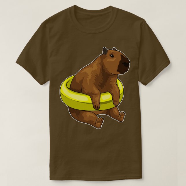 Capybara Schwimmbad Lifebuoy T-Shirt (Design vorne)