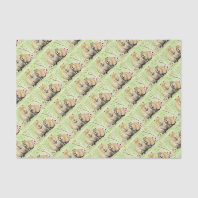 Capybara Seidenpapier (Vorderseite)
