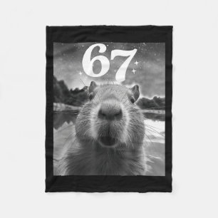 Capybara-Selfie mit 67 Meme-Capy-Grafik für Männer Fleecedecke