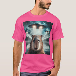 Capybara Selfie mit Ufos T-Shirt