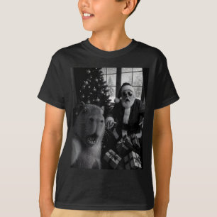 Capybara-Selfie mit Weihnachtsmann Lustiges Capyba T-Shirt