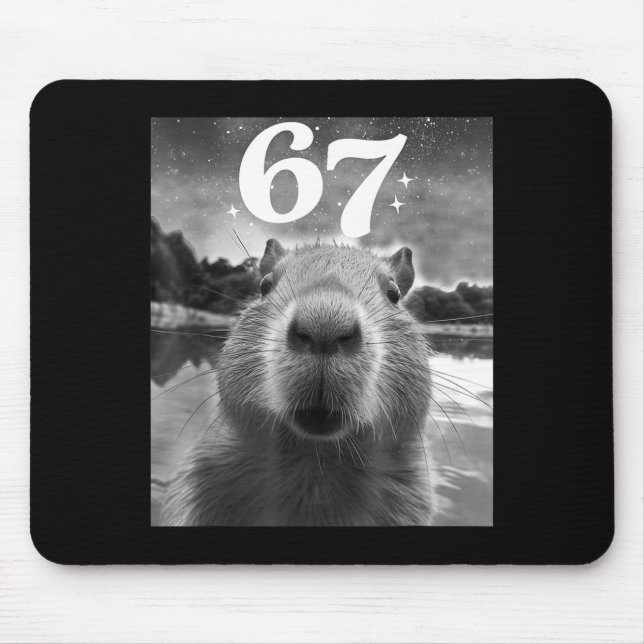 Capybara Selfie With 67 Meme Capy Graphic For Men  Mousepad (Vorne)