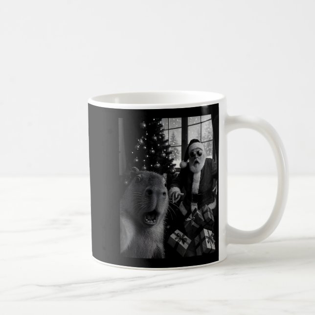 Capybara Selfie With Santa Funny Capybara For Men  Kaffeetasse (Rechts)